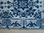 Coverlet, Blue & White, Figured & Fancy, Side Borders: "LIBERTY"