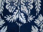 Coverlet, Figured & Fancy, Blue & White, Double Weave, "1837 E + K", Eagle, Pluses, Repair