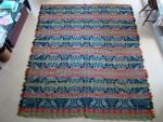 Coverlet, Figured & Fancy, Tied Beiderwand, Red, Blue & Olive, Greenish-Blue Warp, 2 Panel, "Joseph Devler, Henry Maele, 1836"