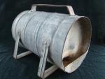 Chicken waterer, metal, one-piece, horizonal, with handle.