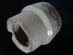 Chicken Waterer, stoneware, molded, Bristol glaze, two-piece, Jamesway